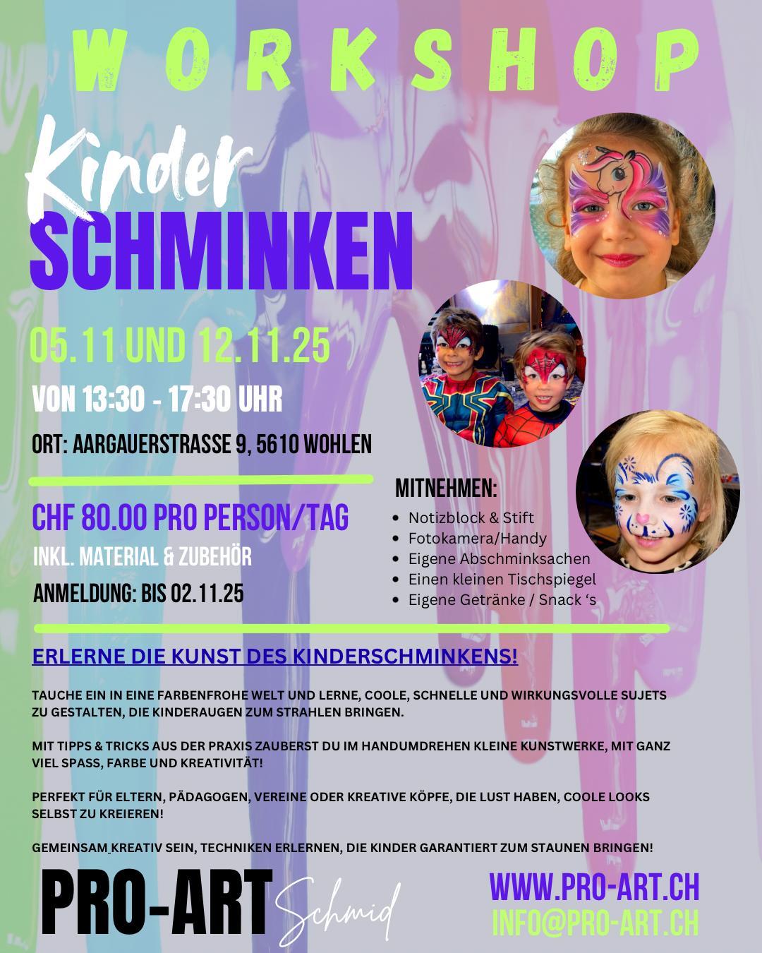 KINDERSCHMINKEN WORKSHOP